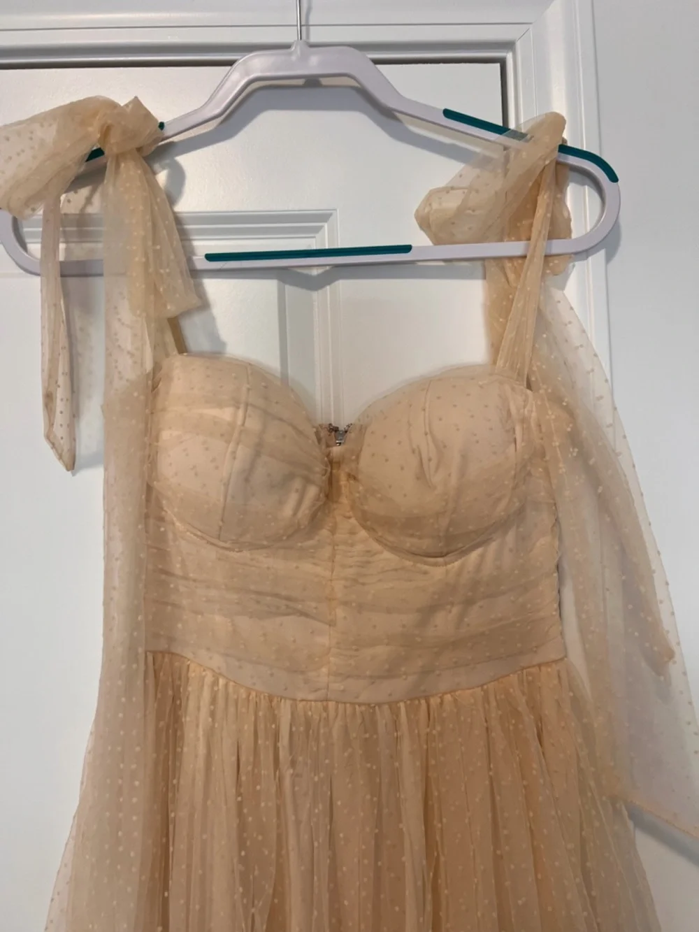 Mable Brynlee Tulle Midi Dress Tie Shoulder Romantic Cottagecore Dress - Picture 5 of 12